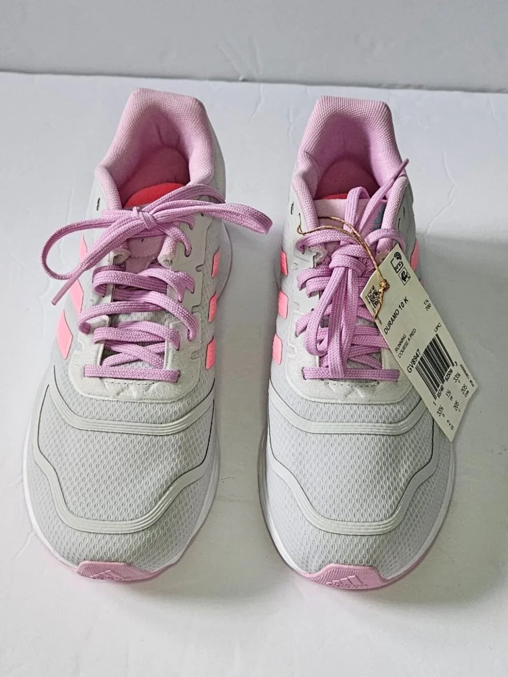 adidas Kids Sneakers in Light Gray and Pink Size 2
